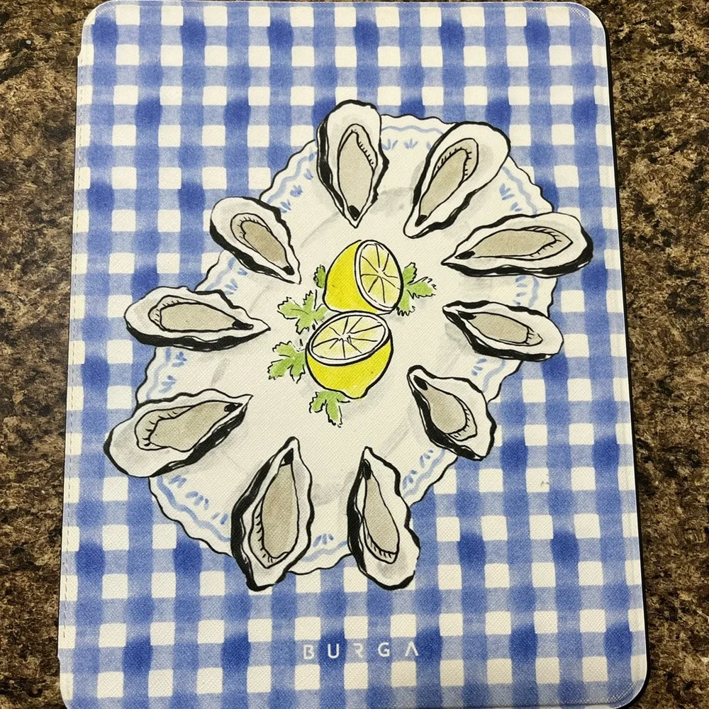 BURGA Blue iPad Case with Oyster Design